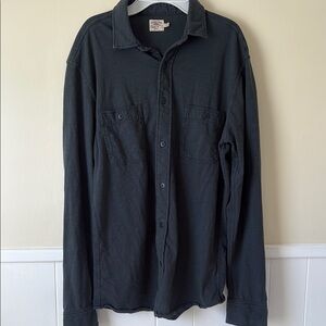 Faherty Blue Casual Button Down Shirt Classic Fit Size Medium